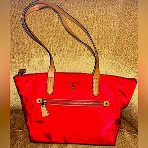 Michael Kors Red Nylon Tote Bag
